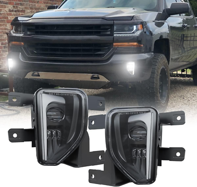 #ad LED Fog Lights Assembly DOT Approved with DRL Halo Daytime Running Light Compati $137.99