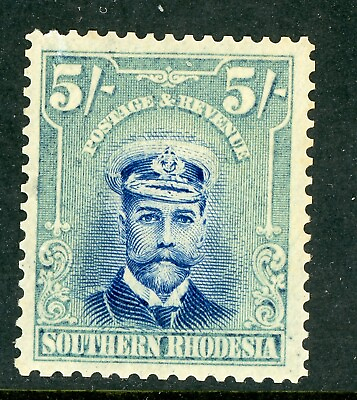 #ad Southern Rhodesia 1924 British KGV 5#x27; Blue amp; BLue Green Scott #14 MNH A892 $97.50