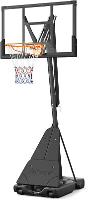 #ad Portable Adjustable Basketball System Hoop Backboard Angled Pole US STOCK $229.99