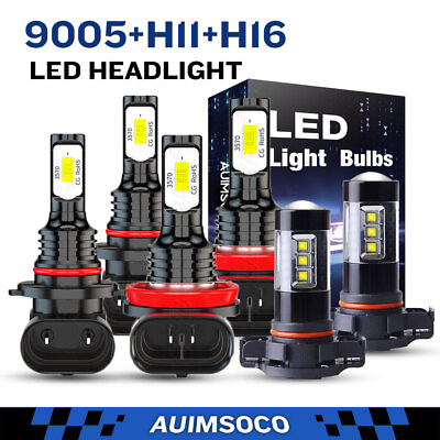 #ad For Chevy Silverado 1500 2007 2015 6x 6000K LED Headlight Hi Lo Fog Bulbs Kit $39.99