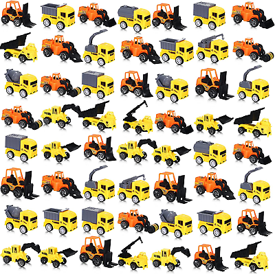 #ad 50 Pcs Construction Vehicles Truck Engineering Construction Toy Set Mini Pull Ba $41.99