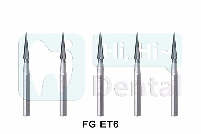 #ad Dental Tungsten Carbide Burs Trimming amp; Finishing Safe End Taper FG ET6 10Pcs $25.55