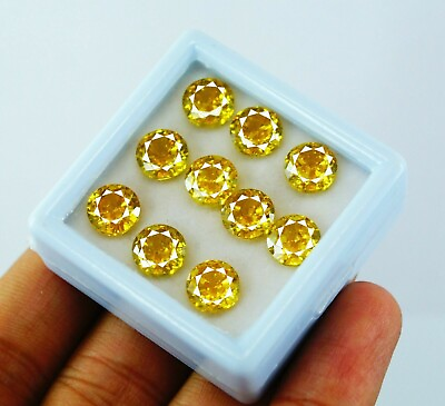 #ad Natural 100 Pcs 2 mm Natural Yellow Sapphire Lot Round Cut Certified Gemstone $66.29