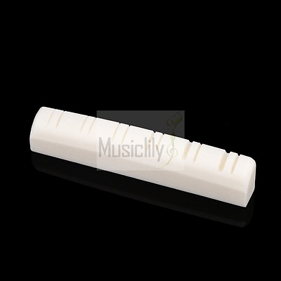 #ad Musiclily 2Pcs 49mm Flat Bottom Pre Slotted 12 String Acoustic Guitar Bone Nut $8.26