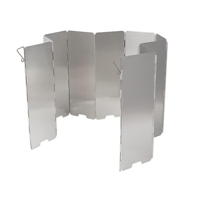 #ad Wind Shield Outdoor Camping Stove Wind Screen Aluminum Foldable 10 Plates $10.99