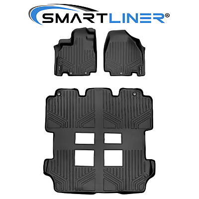 SMARTLINER All Weather Custom Floor Mats Liner 3 Row Set Black For Odyssey $148.49