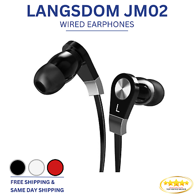#ad Langsdom Wired Earphones with Mic 3.5mm Audio Jack Control JM02 $7.99
