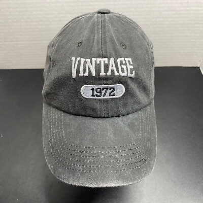 #ad Ball Cap Hat Gray Adjustable Vintage 1972 Embroidered $6.23