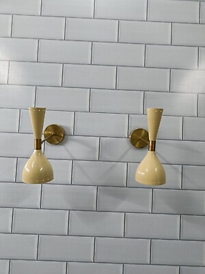#ad Italian Mid Century Wall Sconce Brass Diabolo Sconce Wall Sconce $99.00