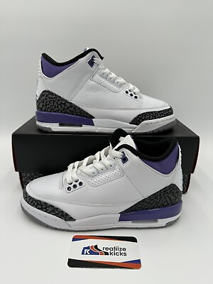 #ad GS Size 5Y 6.5W Nike Air Jordan 3 Retro Mid Dark Iris DM0967 105 VERY CLEAN $119.99