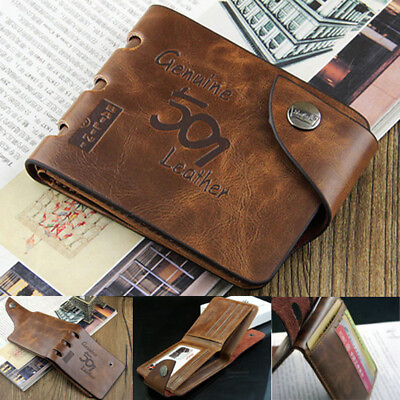 #ad Men Retro Leather 501 ID Credit Card Holder Clutch Bifold Purse Wallet Pocket US $7.98