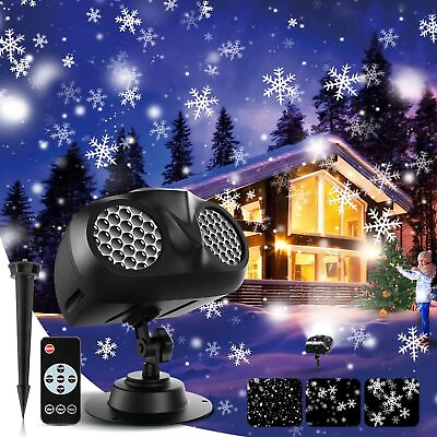 #ad HD LED Snowflake Christmas Projector Light Moving Landscape Decor Lamp Remote $29.99