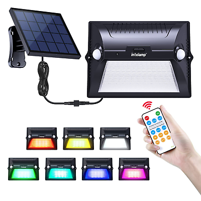 #ad intelamp Solar Light Motion Sensor 7 Color Yard Waterproof Garden Lamp Outdoor $42.99