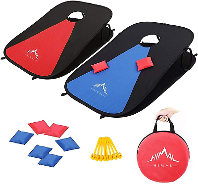 #ad Collapsible Portable Bean Bag Toss Game Set with 2 Corn Hole Boards 8 Bean Bags $54.48