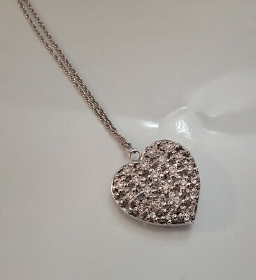 #ad Costume Heart Pendant Necklace With Rhinestones $15.00