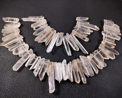 #ad 60 Pieces Natural Clear Crystal Quartz Point Drilled Reiki Healing Specimen $39.77