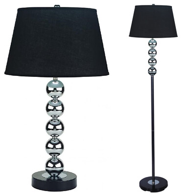 #ad Black Modern Chrome 4 Ball Orb Style 62quot; Floor Lamp OR 5 Ball 30quot; Table Lamp $129.99
