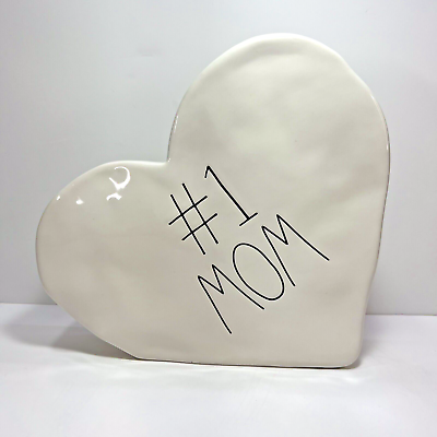 #ad Rae Dunn #1 Mom Ceramic Heart Table Top Decor Mother#x27;s Day Gift or Decor $28.95