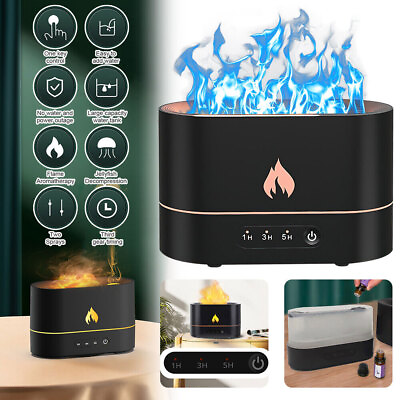 #ad 250ml USB Air Humidifier Essential Oil Aroma Diffuser 3D Flame Mist Home Decor $12.35