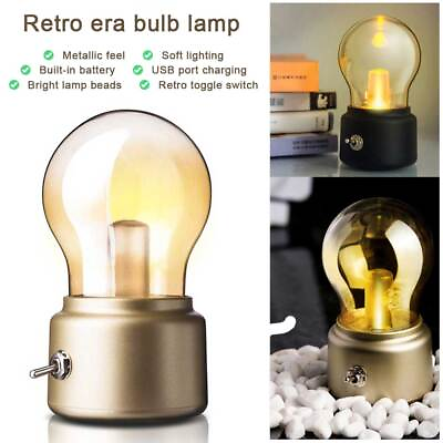 #ad Classic Retro Bulb USB Charging Night Light Desk Lamp LED Light Decorative Light $12.68