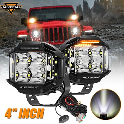 #ad AUXBEAM 2pcs 4quot; 92W Side Shooter LED Combo Pods Lamps Work Light Bar For Toyota $134.99