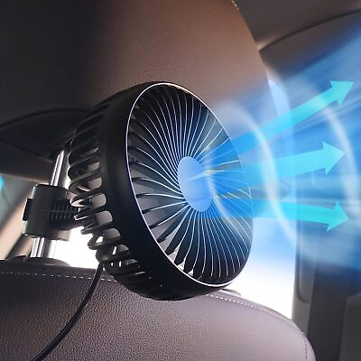 #ad Car Back Seat Rear Headrest Fan 3 Speed USB Air Cooling Fan Adjustable Speeds $14.73