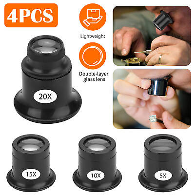 #ad Pocket Magnifying Jewelry Eye Glass Magnifier Jewelers Coins Loop 5X 10X 15X 20X $9.98