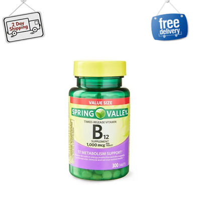 #ad Spring Valley Vitamin B12 1000 Mcg Timed Release Tablets 300 Count 1 PACK $11.99