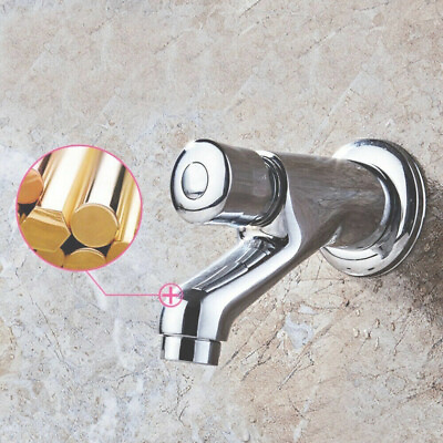 #ad Tap Basin Faucet Push Auto Self Closing Wall Mounted Bathroom 304 Stainless $16.95