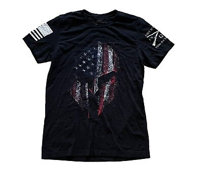 #ad Grunt Style Mens Medium Short Sleeve Black Graphic T Shirt Patriotic Flag $9.95