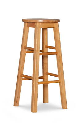 #ad 29quot; Round Solid Wood Bar Stool Natural Finish $33.43