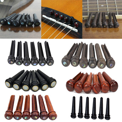 #ad Ebony Rosewood Bridge Pins Guitar String Pegs End Pins For Acoustic Guitar USA $11.65