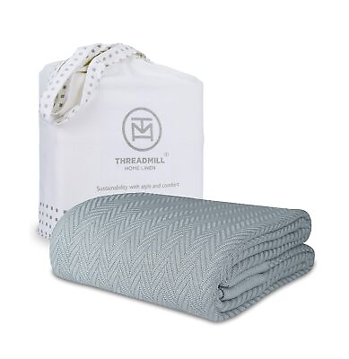 #ad Threadmill Home Linen Multipurpose Blanket 1 Piece Herringbone 100% Extra L... $107.67