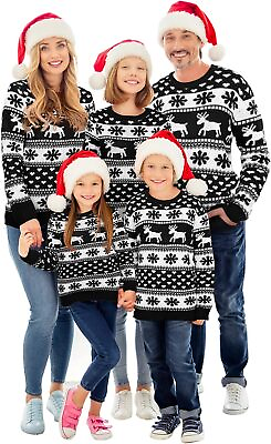 #ad Xaatren Matching Family Christmas Sweaters Ugly Knit Pullover Cute Long Sleeve C $70.07