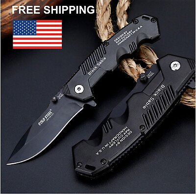 #ad folding knife pocket knife Spring open Assisted survival tactical knife 8quot; $12.95