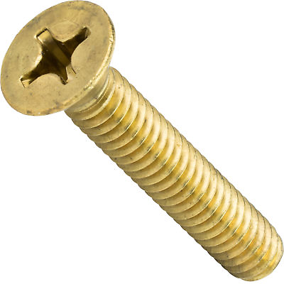 #ad 8 32 Flat Head Countersink Machine Screws Solid Brass Phillips Drive All Lengths $61.29