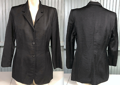 #ad Express Compagnia Black Womens Nylon Light Jacket Blazer USA Size 9 10 $23.17