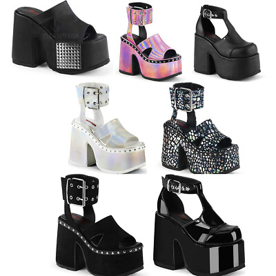 #ad Pleaser Demonia 5quot; Chunky Heel 3quot; Platform Slide Adult Women Shoe Sandals CAM10x $97.00