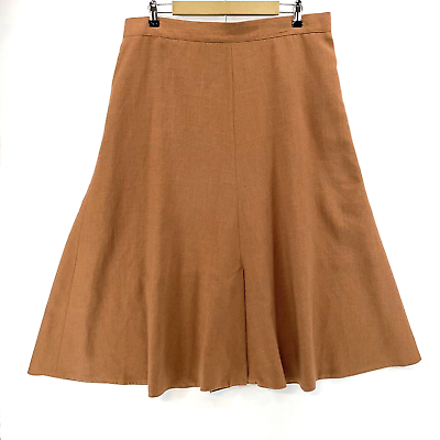 #ad Elvi Women#x27;s A Line Skirt Midi Knit Vtg Office Brown Size 38 40 in Waist $12.50