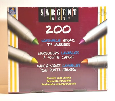 #ad New Sargent Art 200 Count Washable Broad Tip Marker Class Pack Assortment $49.99