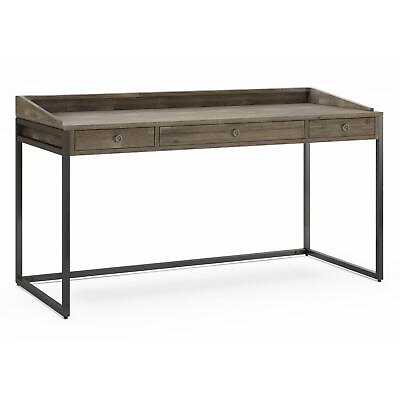#ad Simpli Home Ralston Solid Acacia Wood Modern Industrial Wide Desk $504.15