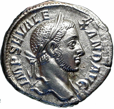 #ad SEVERUS ALEXANDER 229AD RARE Ancient Silver Roman Coin Peace bringer Mars i46761 $448.65