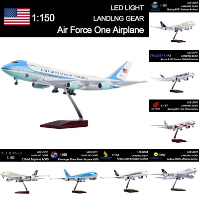 #ad United Airlines American Airlines Finnair Air Force One Airplane Model w Stand $89.99