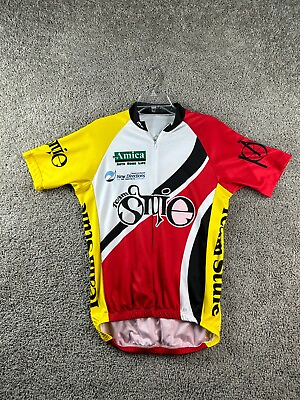 #ad Mt Borah Cycling Jersey Mens Large Multicolor Team Stuie Short Sleeve 3 4 Zip $12.59
