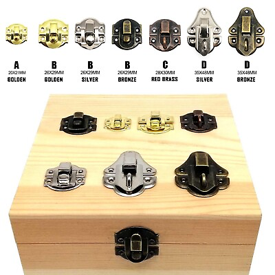 #ad Decorative Jewelry Chest Gift Wine Wooden Box Case Hasp Latch Lock Toggle Lock GBP 5.99