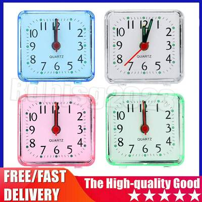 #ad Travel Alarm Clock Small Analog Battery Operated Silent No Ticking Snooze Light✔ $6.69