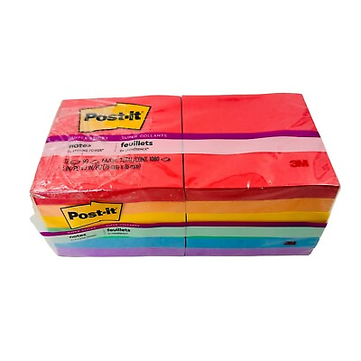 #ad 12 Pads Post it Notes Super Sticky Notes 3 in x 3 in 90 Sheets Pad $15.10