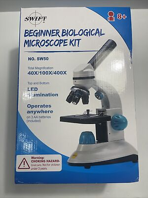 #ad Swift Beginner Biological Microscope Kit SW50 40X 100X 400X $28.99
