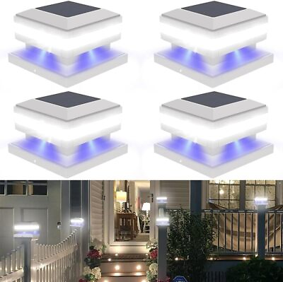 #ad Solar LED Post Deck Cap Fence Light Outdoor for 4x4 5x5 6x6 Wooden Posts W Base $42.99