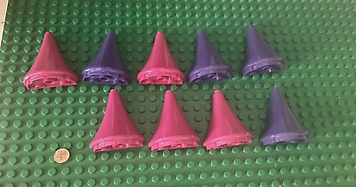 #ad Lego Duplo Lot Of 9 Pink amp; Purple Tower Top Toppers Cone Castle Pieces S3 $5.99